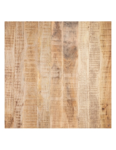 Table de salle à manger MESA manguier naturel et piètement noir IXIA — grain du plateau en bois (10)