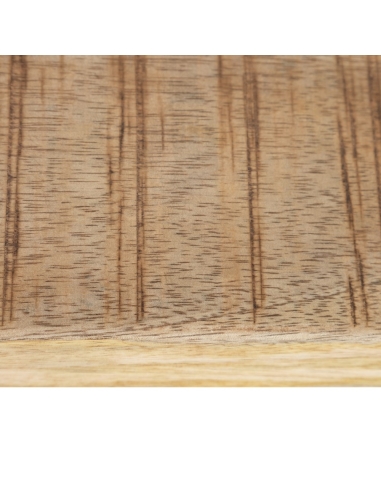 Dining table MESA natural mango and black base IXIA — wood grain close-up