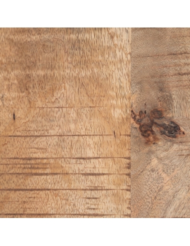Mesa de jantar MESA mangueira natural e base preta IXIA — veios do tampo de madeira
