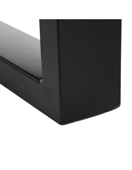Mesa de jantar MESA mangueira natural e base preta IXIA — detalhe do pé escultural