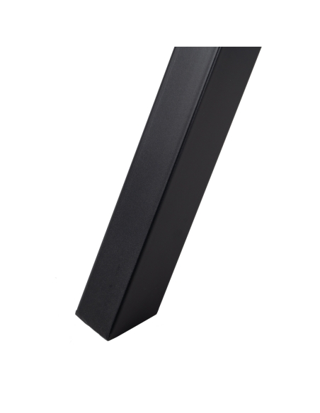 Dining table ATLAS brown wood and black metal IXIA — sculptural leg detail