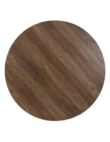 Eettafel ATLAS bruin hout en zwart metaal IXIA — bovenaanzicht