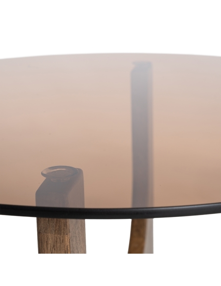 Pormenor de Mesa de centro IXIA castanho