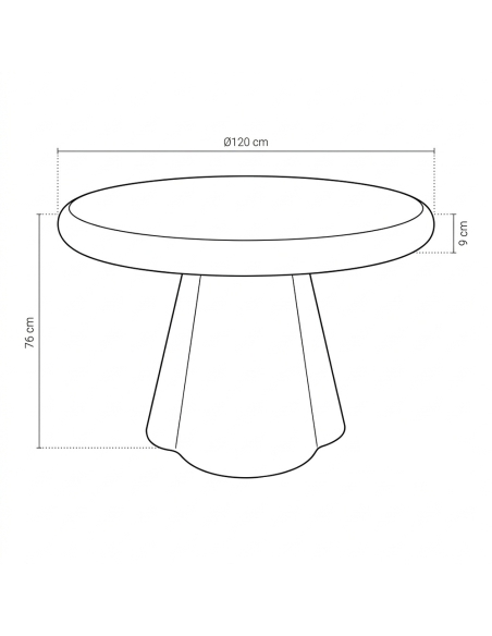 Pormenor de Mesa de jantar IXIA creme