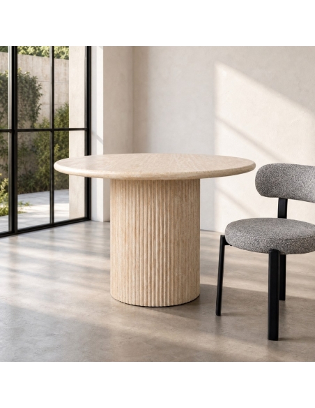 Aanzicht van Eettafel IXIA beige
