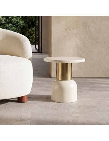 View of Side table IXIA off-white