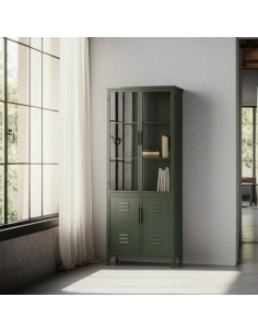 Vue détourée de Armoire vitrine IXIA vert menthe 2