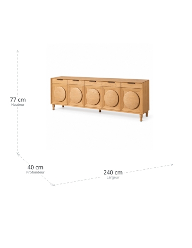 Dimensioni di Credenza IXIA naturale