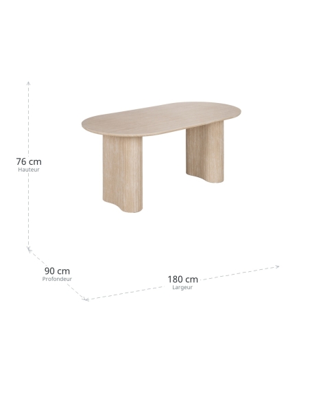 Dimensions of Dining table IXIA beige