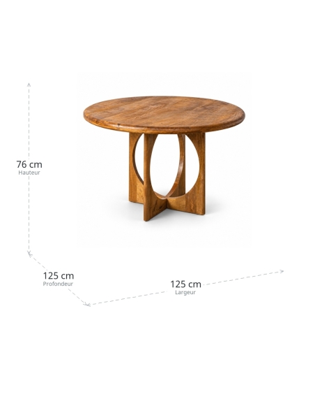 Dimensiones de Mesa de comedor IXIA miel
