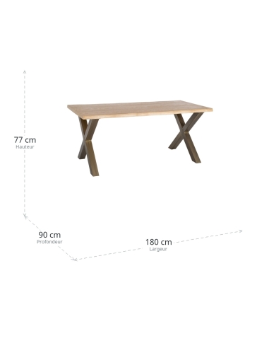 Afmetingen van Eettafel IXIA naturel