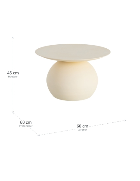 Dimensiones de Mesa de centro IXIA blanco roto