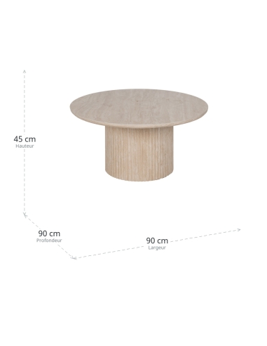 Dimensões de Mesa de centro IXIA bege