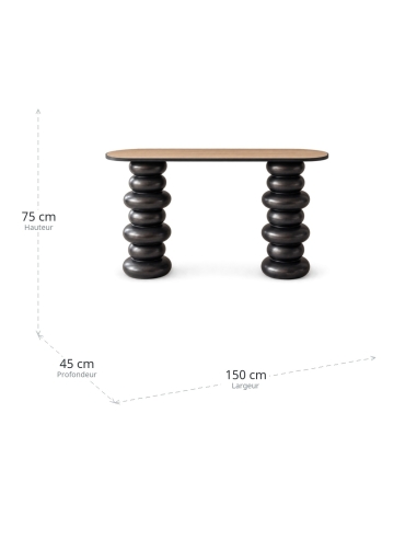 Dimensions of Console table IXIA natural and black
