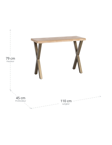 Dimensões de Consola IXIA natural e preto