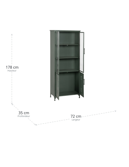 Dimensions de Armoire vitrine IXIA vert menthe