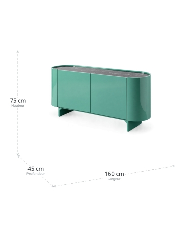 Dimensions of Sideboard IXIA green