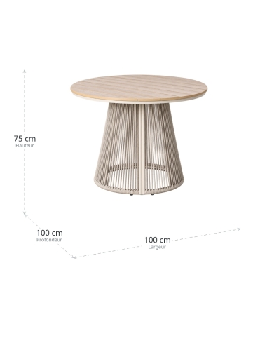 Dimensiones de Mesa de jardín IXIA natural