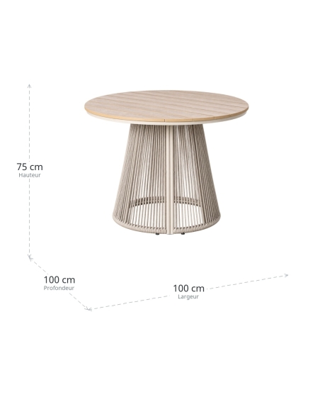 Dimensões de Mesa de jardim IXIA natural