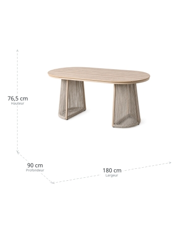 Dimensiones de Mesa de jardín IXIA natural