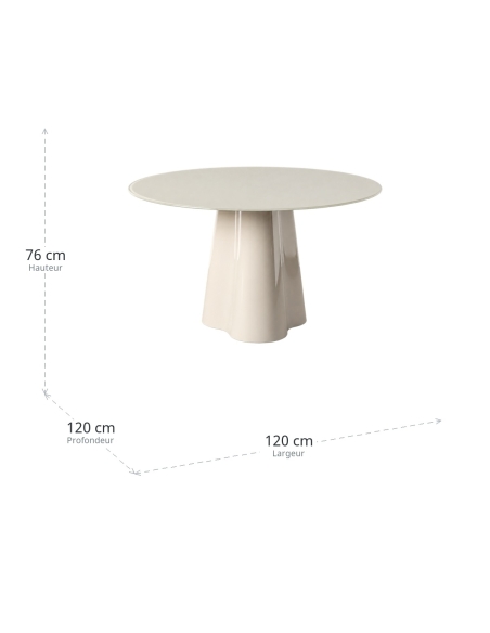 Dimensions de Table à manger IXIA crème