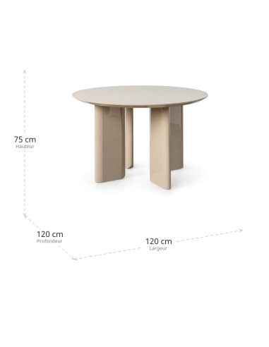 Dimensions of Dining table IXIA taupe