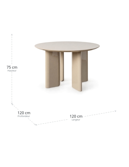 Afmetingen van Eettafel IXIA taupe