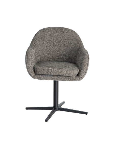 Detail : Drehstuhl grau anthrazit, schwarzes zentrales Metallgestell
