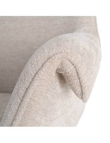 Dettaglio : Sedia girevole base crema, scocca beige chiaro con braccioli