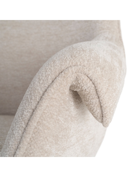 Detail : swivel chair cream metal base, light beige shell with arms