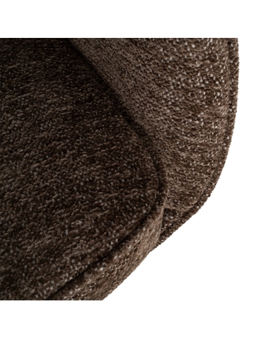 Détail : Chaise pivotante brun foncé pied métal taupe