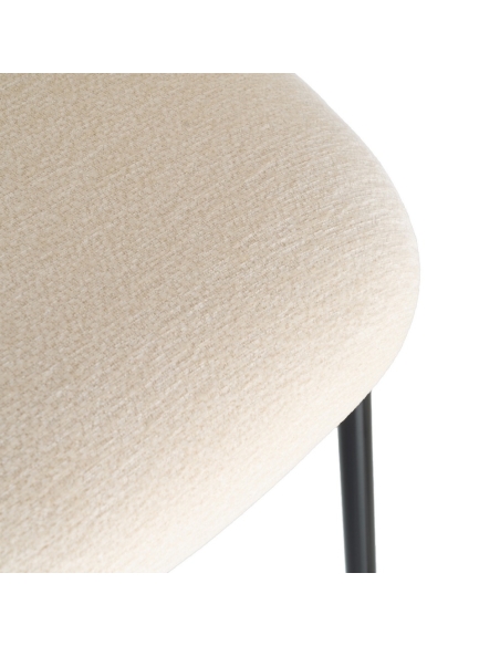 Detail : Contract-Stuhl Ziegelfarbener Ecru-Print, schwarze Metallbeine