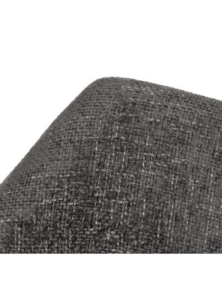 Detalle : Silla gris tejido y madera natural con brazos curvos