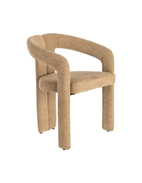 Vista isolata : Poltrona beige arrotondata per uso contract