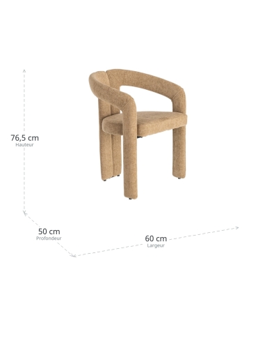 Dimensioni : Poltrona beige arrotondata per uso contract
