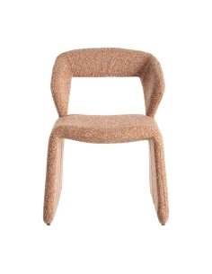 Vue détourée : Chaise tissu contract saumon moucheté à base panneaux évasés