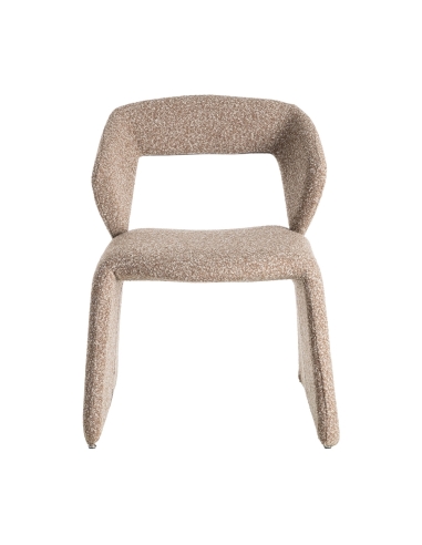 Freigestellte Ansicht : Lounge-Stuhl beige meliert aus Stoff mit Metallstruktur