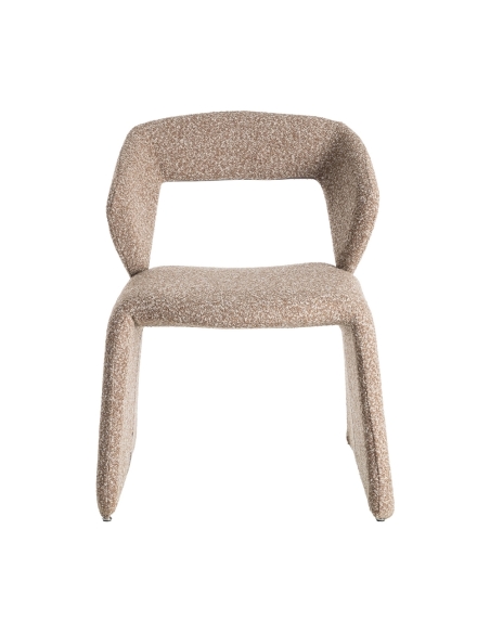 Freigestellte Ansicht : Lounge-Stuhl beige meliert aus Stoff mit Metallstruktur