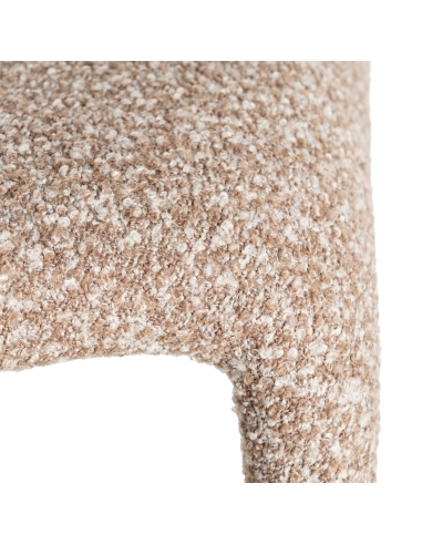 Detail : lounge stoel beige gemêleerd stof met metalen structuur