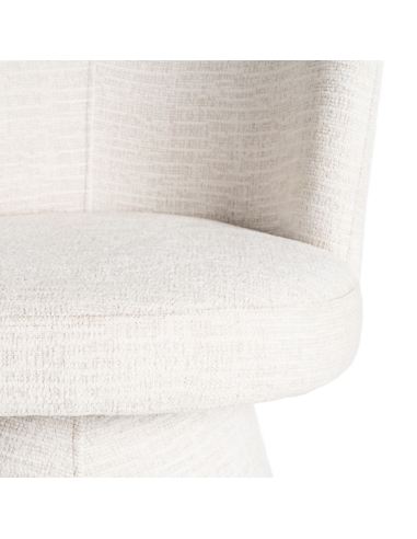 Detalle : Silla salón crema giratoria en tejido con base central