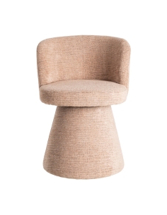 Vista aislada : Silla de salón melocotón rosa, asiento giratorio retorno auto