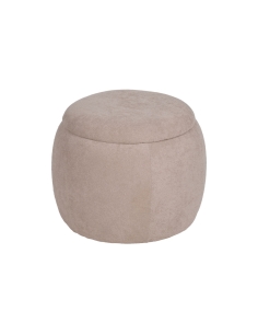 Freigestellte Ansicht : Runder Aufbewahrungs-Pouf MALLE beige Stoff
