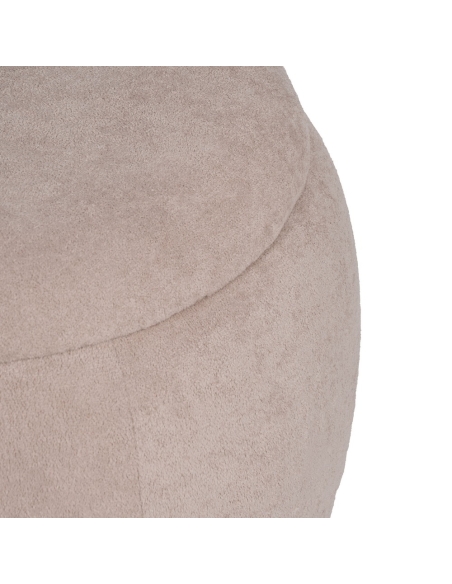 Detail : Round storage ottoman MALLE beige fabric
