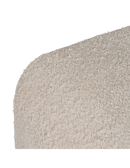 Detail : Low stool beige fabric, round storage seat for living room