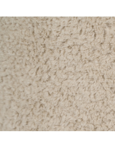 Detail : Ronde poef beige in stof met cilindrische basis
