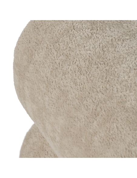 Dettaglio : Pouf beige in tessuto con doppio volume scultoreo