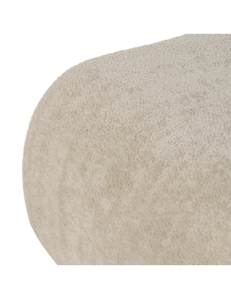 Detail : Beiger Pouf aus Stoff mit seitlicher Öffnung fürs Wohnzimmer