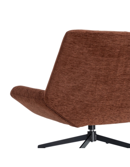 Detail : Drehsessel dunkelbraun aus Stoff und Metall