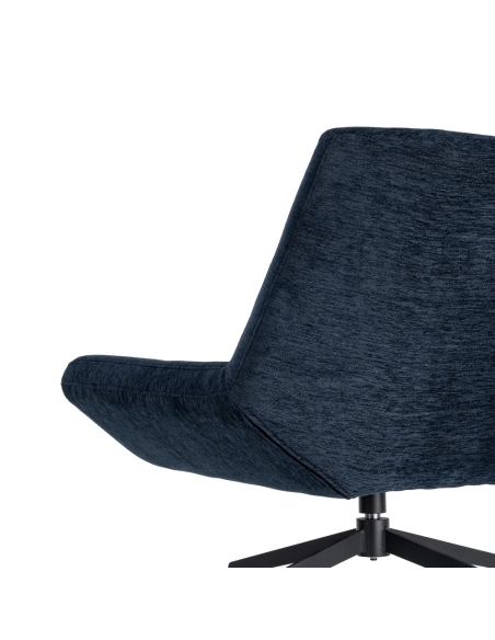 Dettaglio : Poltrona girevole blu in tessuto con base a stella