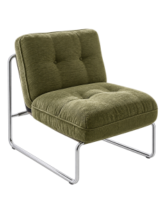 Vista isolada : Poltrona contract verde com base metálica tipo trenó